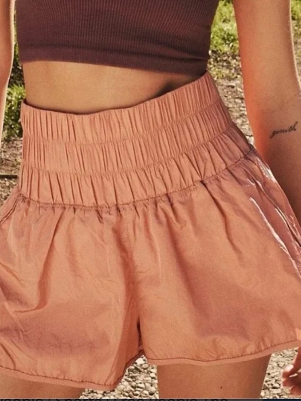 NWOT Free People Movement High Waist Ruched Waistband Women’s Shorts
